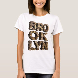Stilvolles Gold BROOKLYN Textdesign T-Shirt