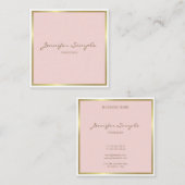 Stilvolles Gold erröten der rosa Luxe Quadratische Visitenkarte (Vorne/Hinten)