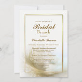 Stilvolles Gold Feather Bridal Brunch Einladung (Vorderseite)