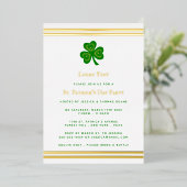Stilvolles Gold Foil St. Patrick's Day Party Folieneinladung (Stehend vorne)