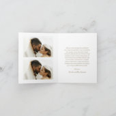 Stilvolles Gold Foto Minimalistisch Wedding Dankeskarte (Innenseite)