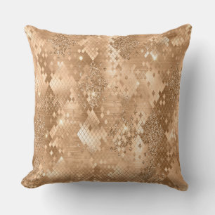 Stilvolles Gold-Glitter-Wild-Schlangen-Skin-Muster Kissen