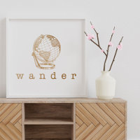 Stilvolles Gold Globe Wander Zitat für Reisende