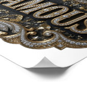 Stilvolles Gold INFAMOUS Fettes Design Poster (Ecke)