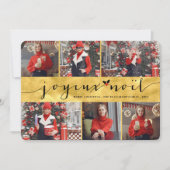 Stilvolles Gold Joyeux Weihnachten 6 Foto Moderne (Vorderseite)