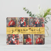 Stilvolles Gold Joyeux Weihnachten 6 Foto Moderne (Stehend Vorderseite)