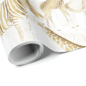 Stilvolles Gold Jungle Wild Animals Muster Geschenkpapier (Rolleneckpunkt)