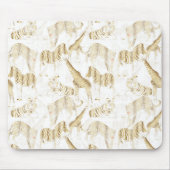 Stilvolles Gold Jungle Wild Animals Muster Mousepad (Vorne)