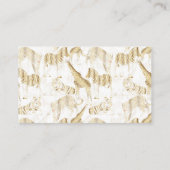 Stilvolles Gold Jungle Wild Animals Muster Visitenkarte (Rückseite)