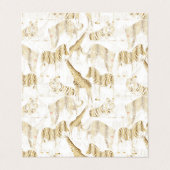 Stilvolles Gold Jungle Wild Animals Muster Visitenkarten (Außenseite Aufgefaltet)