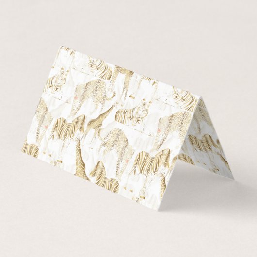 Stilvolles Gold Jungle Wild Animals Muster Visitenkarten (Vorderseite)