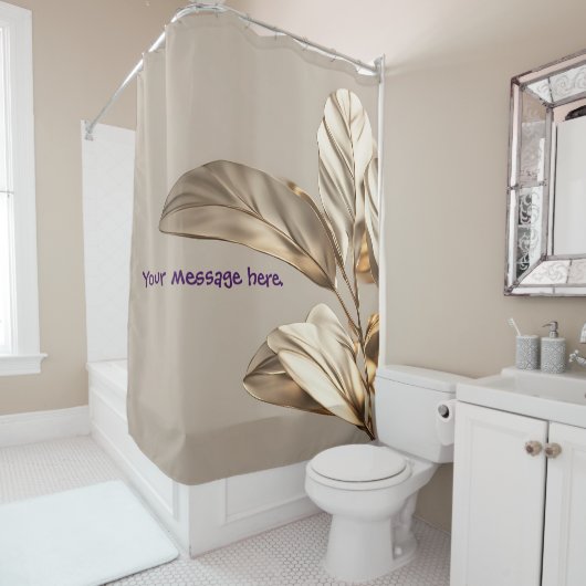 Stilvolles Gold Leaf Duschvorhang (Beispiel)