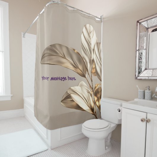 Stilvolles Gold Leaf Duschvorhang (Beispiel)