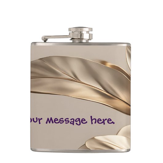 Stilvolles Gold Leaf Flachmann (Vorderseite)