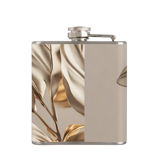 Stilvolles Gold Leaf Flachmann (Rückseite)