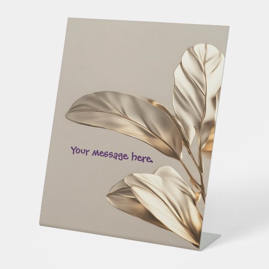 Stilvolles Gold Leaf Sockelschild (Vorderseite)