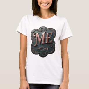 Stilvolles Gold ME EST 2001 Kühnes Design T-Shirt