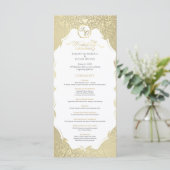 Stilvolles Gold Monogram Wedding Program Programm (Stehend Vorderseite)