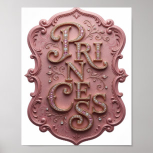 Stilvolles Gold-PRINZESSIN-Design Poster