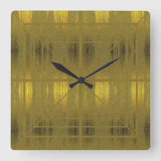 Stilvolles Gold Quadratische Wanduhr
