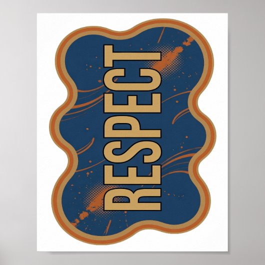 Stilvolles Gold RESPECT Design Poster (Vorne)