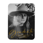 Stilvolles Gold Script Abschluss Announcement Foto Magnet (Vertikal)