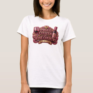 Stilvolles Gold STOLZER BÜRGER DES WEINLANDES Druc T-Shirt