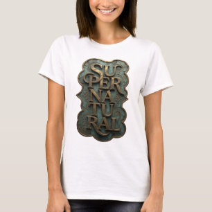 Stilvolles Gold SUPER NATURAL Textdesign T-Shirt