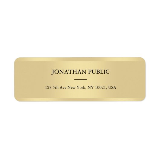 Stilvolles Gold Template Modernes Minimalistisches (Vorne)