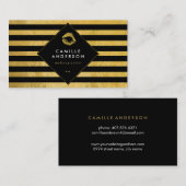 Stilvolles Gold und schwarze Streifen mit den Visitenkarte (Vorne/Hinten)