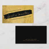 Stilvolles Gold und Schwarzes schräg gelegener Visitenkarte (Vorne/Hinten)