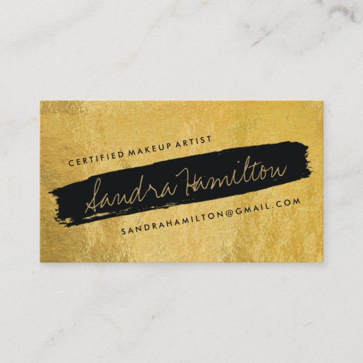 Stilvolles Gold und Schwarzes schräg gelegener Visitenkarte (Vorderseite)