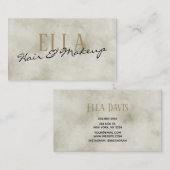 Stilvolles Gold Watercolor Haare Makeup Visitenkarte (Vorne/Hinten)