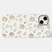 Stilvolles Gold White Seashells Muster Case-Mate iPhone Hülle (Rückseite (Horizontal))