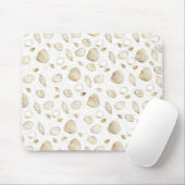 Stilvolles Gold White Seashells Muster Mousepad (Mit Mouse)
