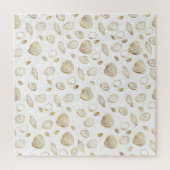 Stilvolles Gold White Seashells Muster Puzzle (Vertikal)