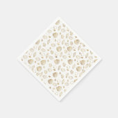Stilvolles Gold White Seashells Muster Serviette (Ecke)