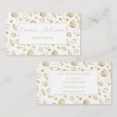 Stilvolles Gold White Seashells Muster Visitenkarte (Vorne/Hinten)