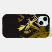 Stilvolles Golden Bamboo Blätter Zen auf schwarz-m Case-Mate iPhone Hülle (Rückseite (Horizontal))