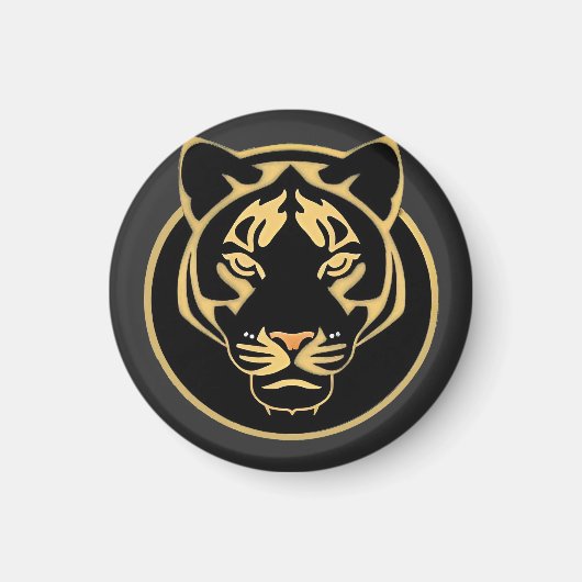 Stilvolles Golden Tiger Logo-Design Magnet (Vorne)