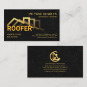 Stilvolles Goldene Dachdecke aus schwarzem Granit Visitenkarte (Vorne/Hinten)