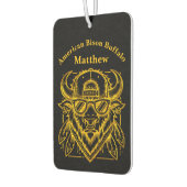 Stilvolles Goldenes Bison mit Sonnenbrille und Hut Autolufterfrischer (Links)