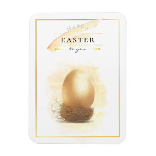 Stilvolles Goldenes Ei Fröhliche Ostern Bleistif Magnet