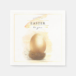 Stilvolles goldenes Ei Fröhliche Ostern Bleistif Serviette