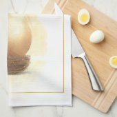 Stilvolles Goldenes Ei | Happy Easter Pencil Art Geschirrtuch (Viertel Falte)