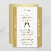 Stilvolles goldenes TAN und weißes Menükarte (Vorne/Hinten)