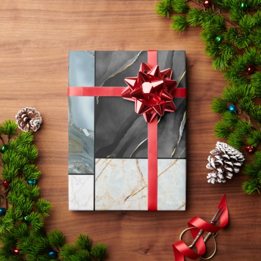 Stilvolles goldfarbenes Marmormuster Geschenkpapier (Feiertagsgeschenk)