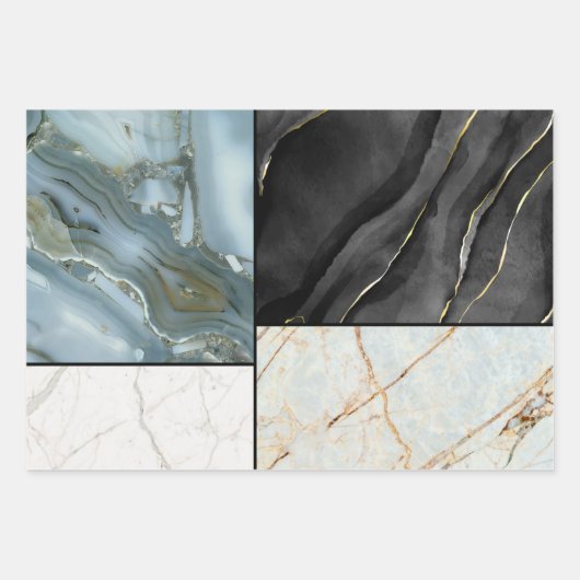 Stilvolles goldfarbenes Marmormuster Geschenkpapier Set (Vorderseite)