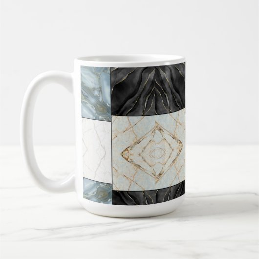 Stilvolles goldfarbenes Marmormuster Kaffeetasse (Links)