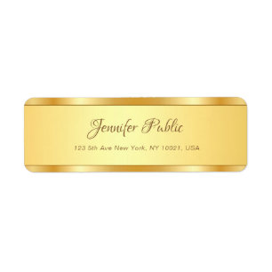 Stilvolles goldfarbenes Namensschild Modernes